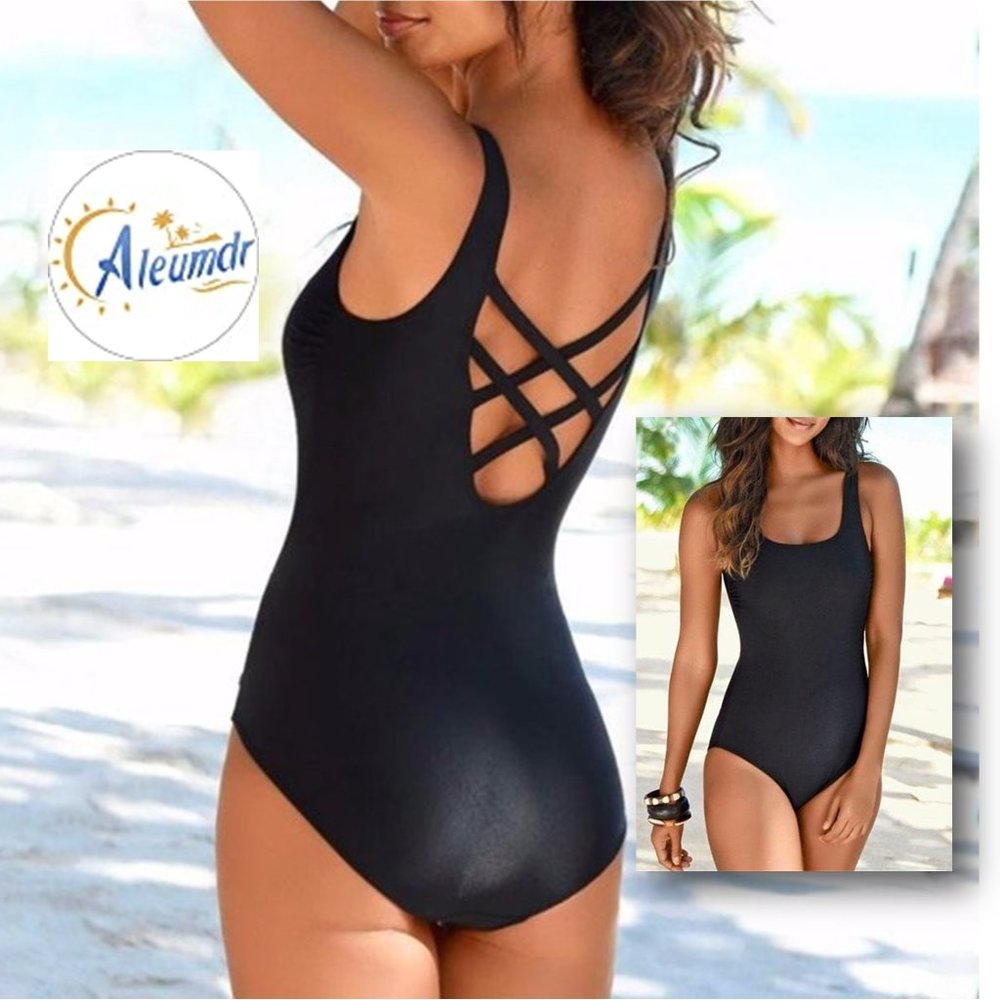 ALEUMDR Criss Cross Back One Piece Swimsuit  😎  NEW!!!
